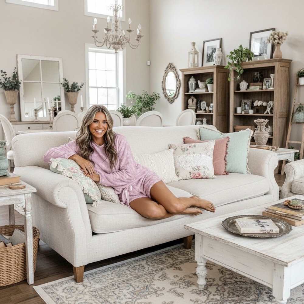 Cozy Women's Pink Lounge Pajama Set - Soft Knit Top & Shorts
